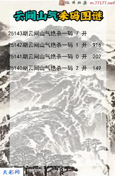 云间山气25142期3d杀码图谜