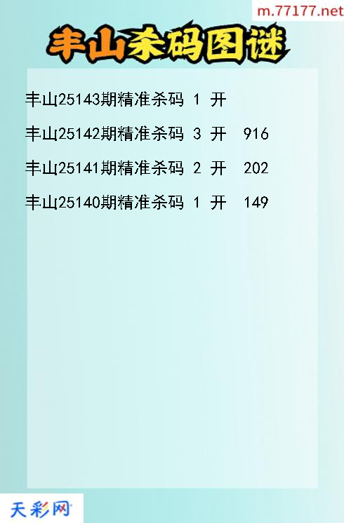 3d丰山第25142期杀码图谜