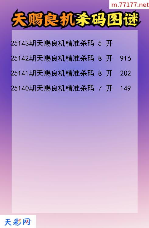 第25142期3d天赐良机杀码图谜