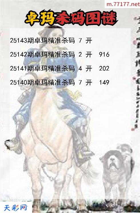 福彩3d第25142期卓玛杀码图谜