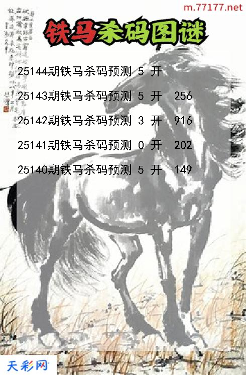 第25143期3d铁马杀码图谜