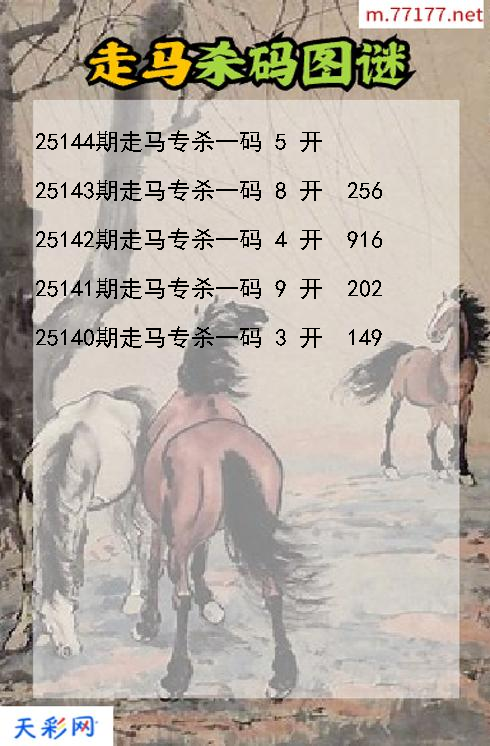 福彩3d第25143期走马杀码图谜