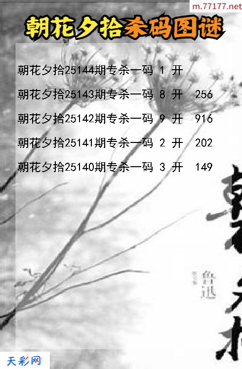 福彩3d第25143期朝花夕拾码图