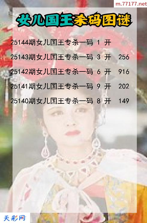 女儿国王25143期3d杀码图谜