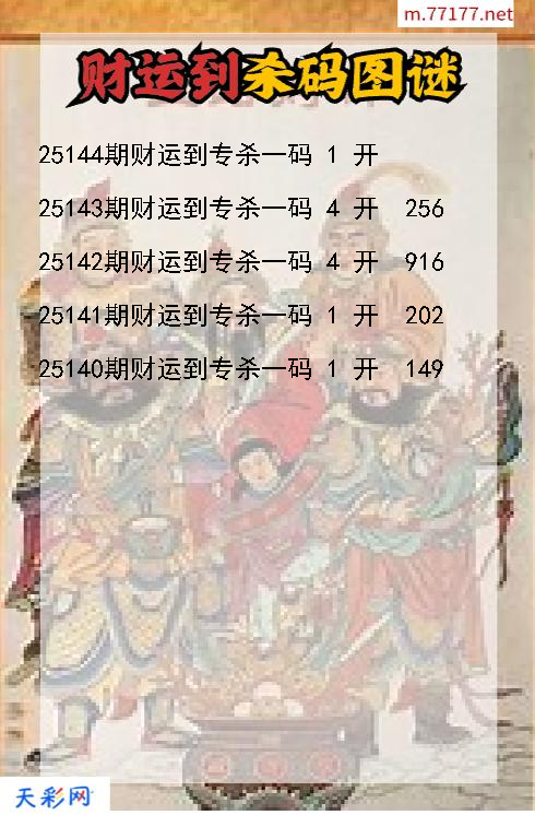 3d第25143期财运到杀码图谜