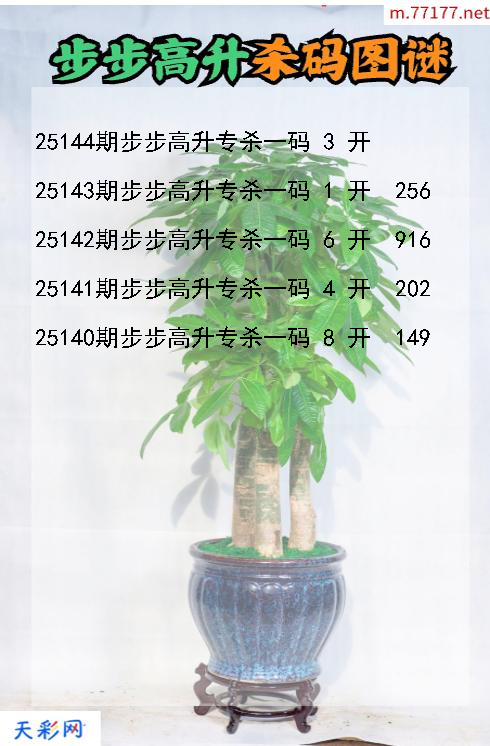 福彩3d步步高升第25143期杀码图谜