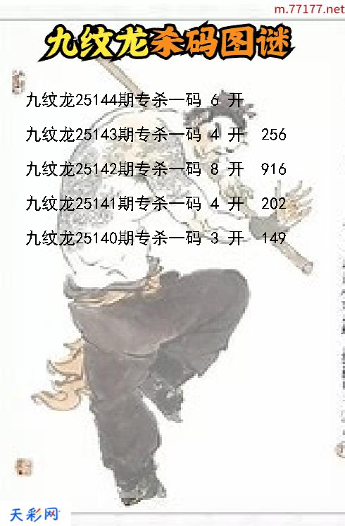 第25143期福彩3d九纹龙杀码图谜