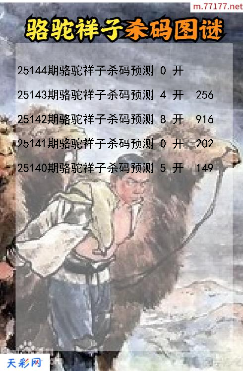 第25143期3d骆驼祥子杀码图谜