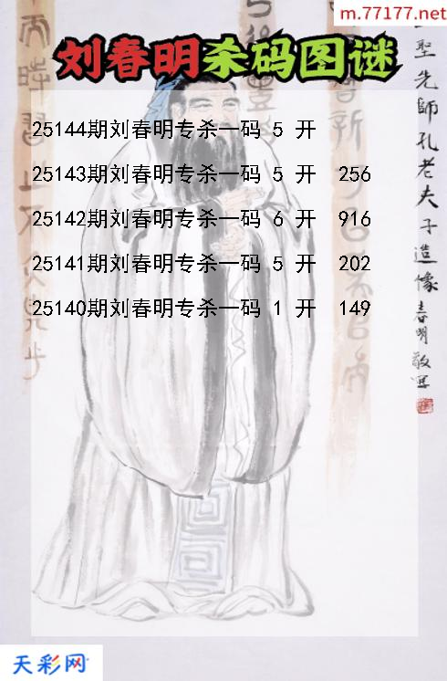 第25143期福彩3d刘春明杀码图谜