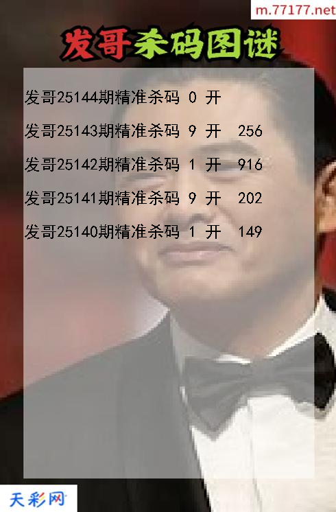 第25143期发哥福彩3d杀码图谜