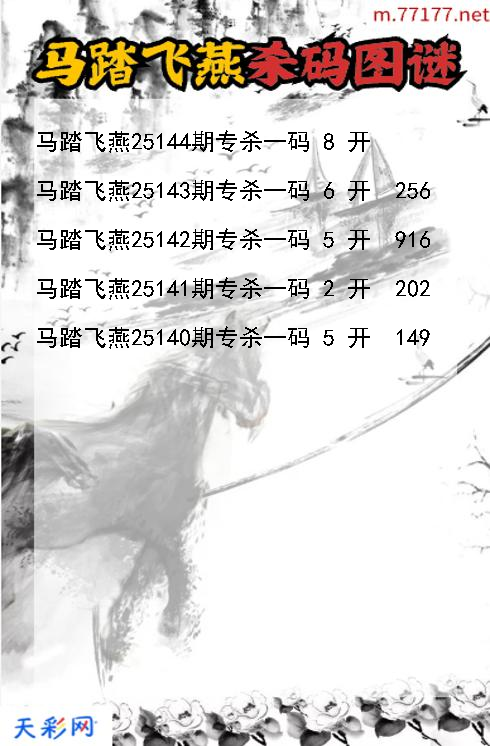 3d第25143期马踏飞燕杀码图谜
