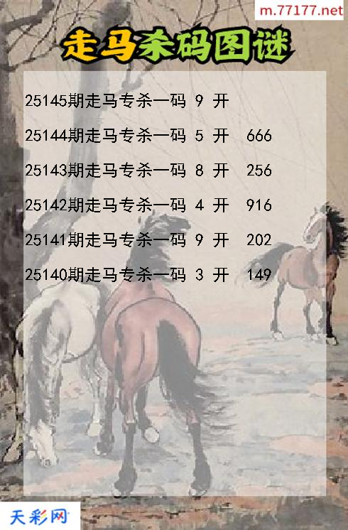 福彩3d第25144期走马杀码图谜