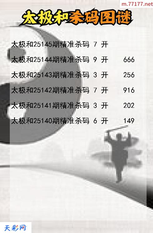 福彩3d太极和第25144期杀码图谜