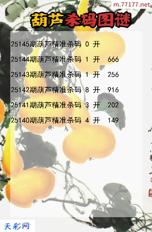 葫芦25144期3d杀码图谜