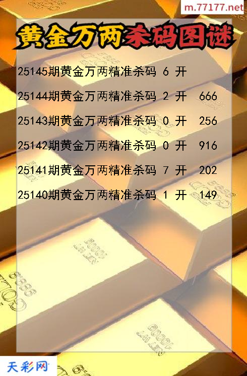 福彩3d第25144期黄金万两杀码图谜