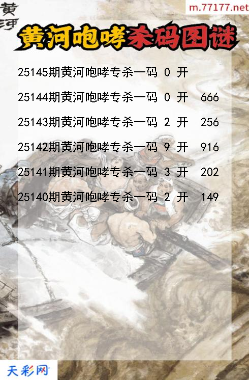 黄河咆哮第25144期福彩3d杀码图谜