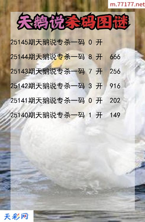 福彩3d天鹅说第25144期杀码图谜