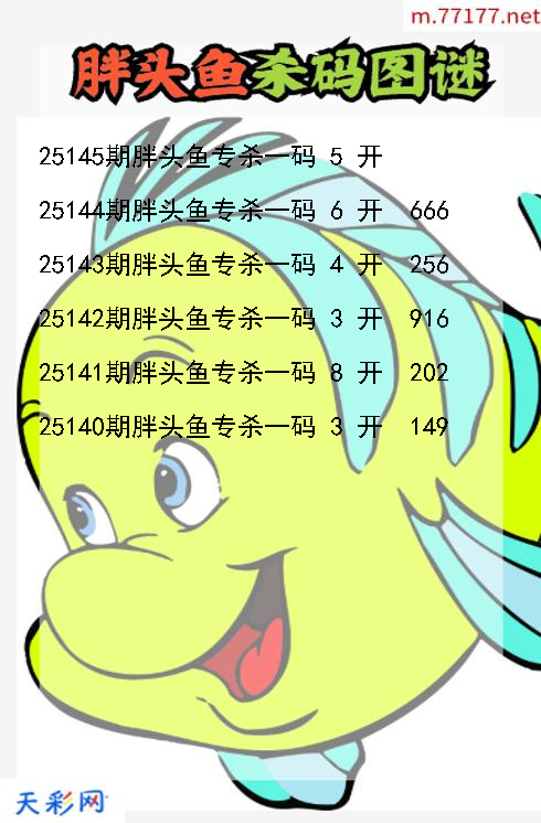 第25144期胖头鱼福彩3d杀码图谜