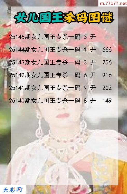女儿国王25144期3d杀码图谜