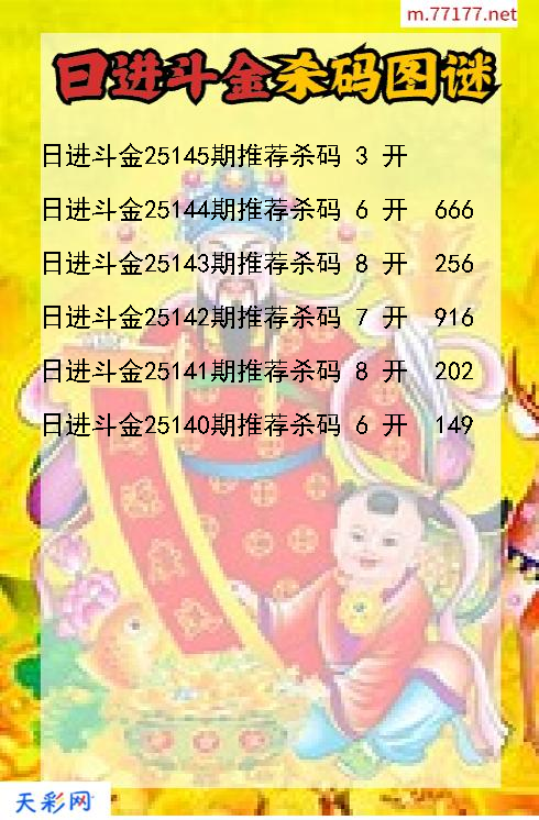 第25144期福彩3d日进斗金杀码图谜