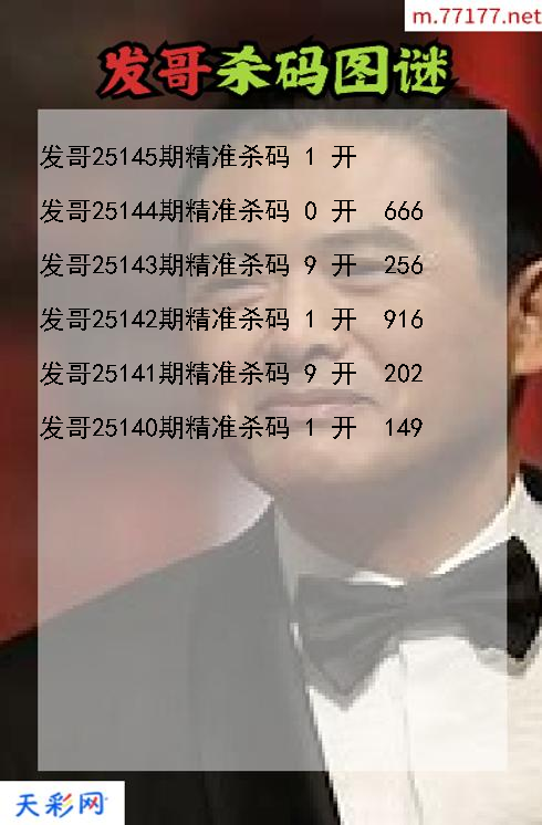 第25144期发哥福彩3d杀码图谜