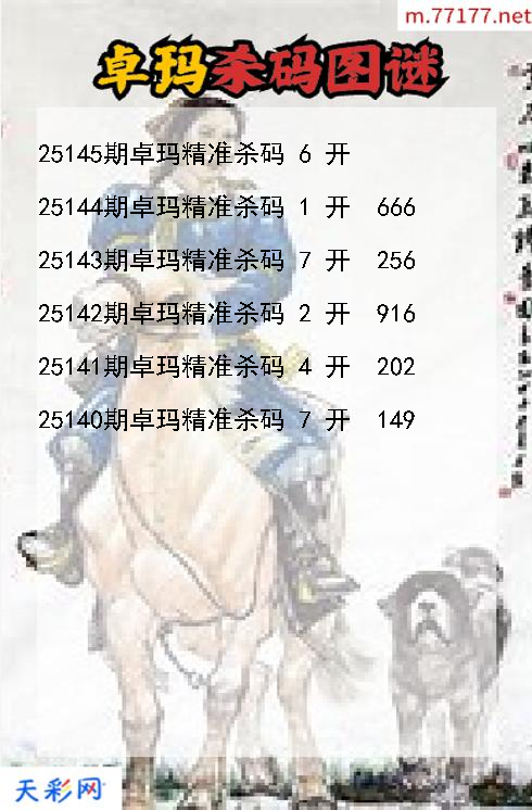 福彩3d第25144期卓玛杀码图谜