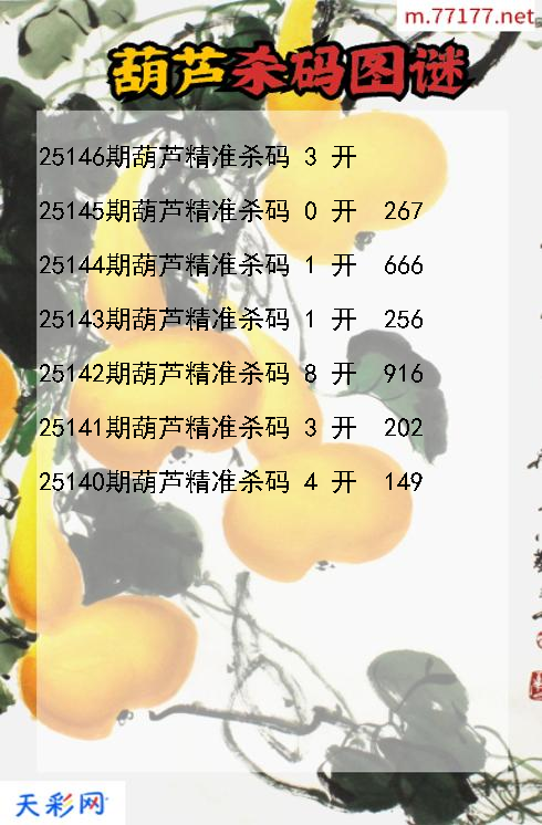 葫芦25145期3d杀码图谜