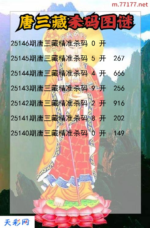 第25145期3d唐三藏杀码图谜