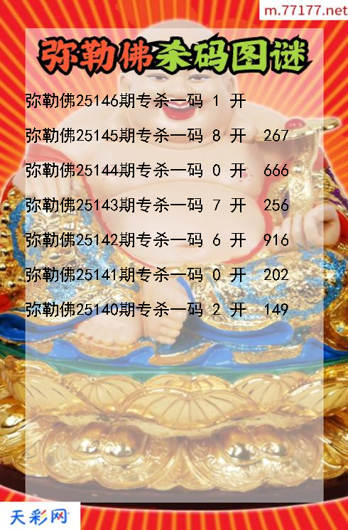 福彩3d第25145期弥勒佛杀码图谜