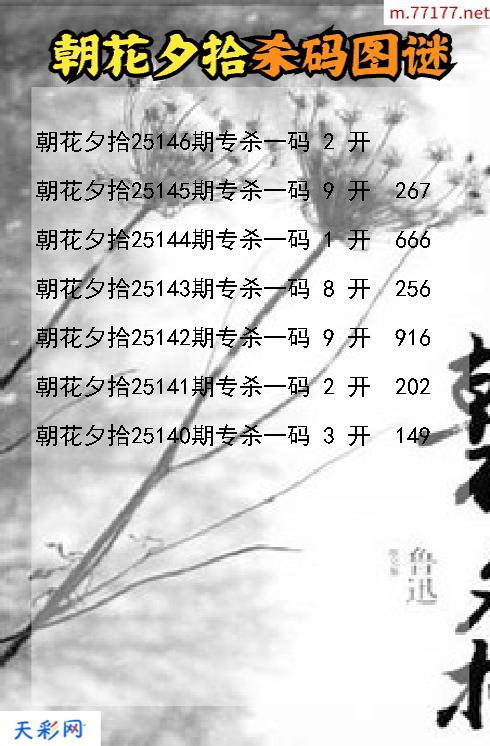 福彩3d第25145期朝花夕拾码图