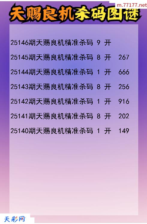 天赐良机25145期3d杀码图谜