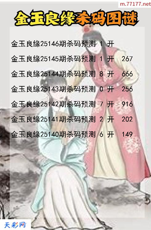 金玉良缘第25145期3d杀码图谜