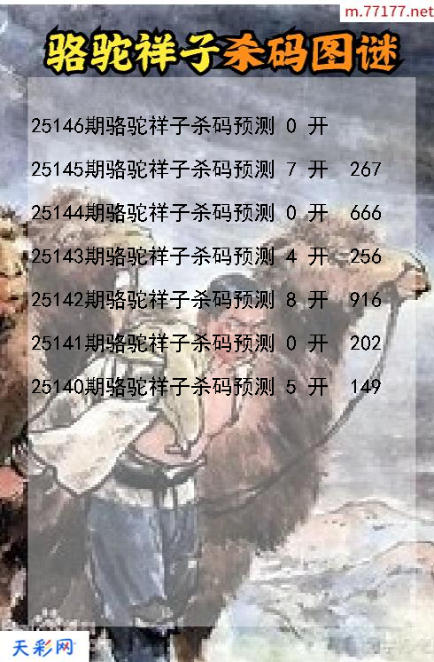 第25145期3d骆驼祥子杀码图谜
