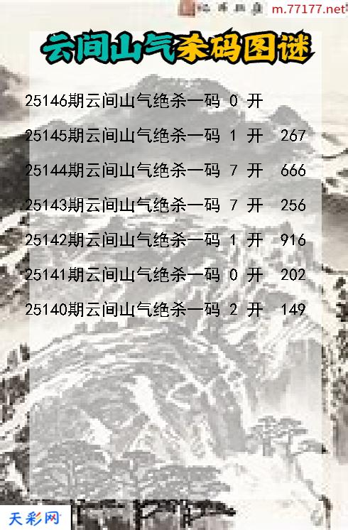 云间山气25145期3d杀码图谜