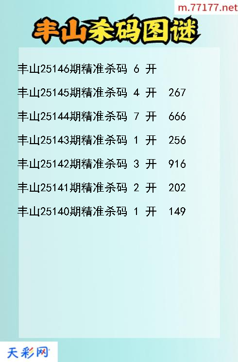 3d丰山第25145期杀码图谜