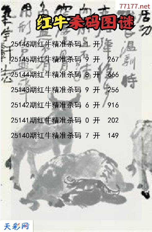 3d第25145期红牛杀码图谜