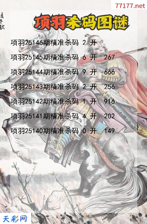 3d项羽第25145期杀码图谜