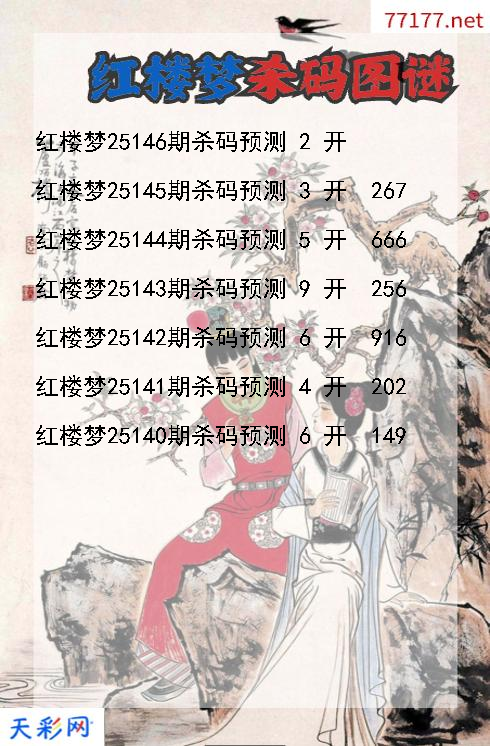 3d第25145期红楼梦杀码图谜