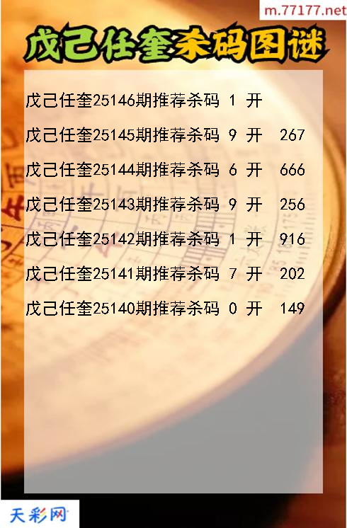 第25145期戊己任奎福彩3d杀码图谜