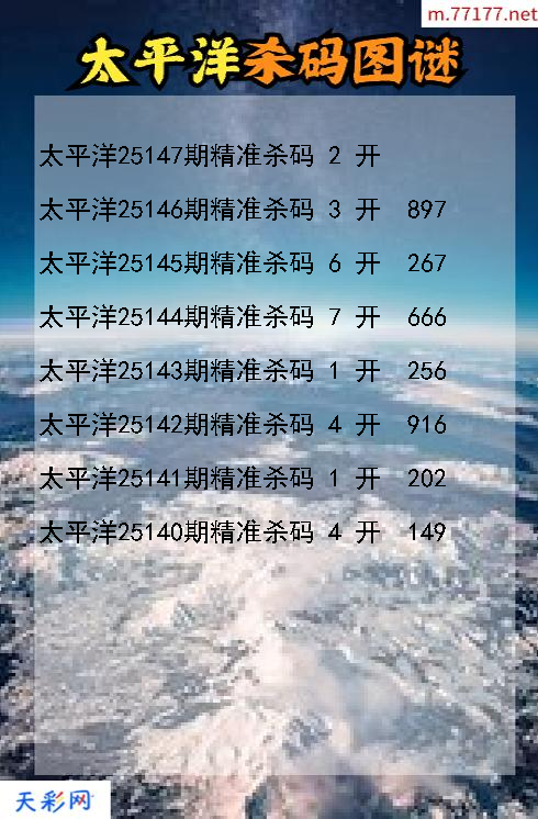3d太平洋第25146期杀码图谜