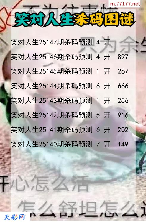笑对人生第25146期福彩3d杀码图谜