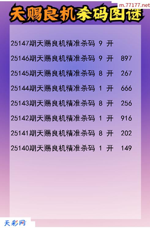 天赐良机25146期3d杀码图谜