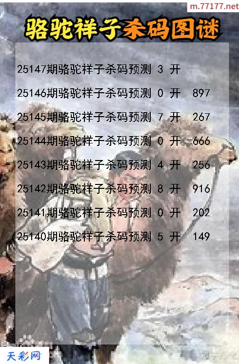 第25146期3d骆驼祥子杀码图谜
