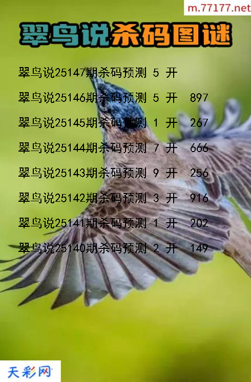 第25146期福彩3d翠鸟说杀码图谜