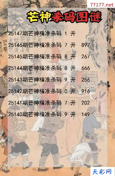 芒神25146期3d杀码图谜