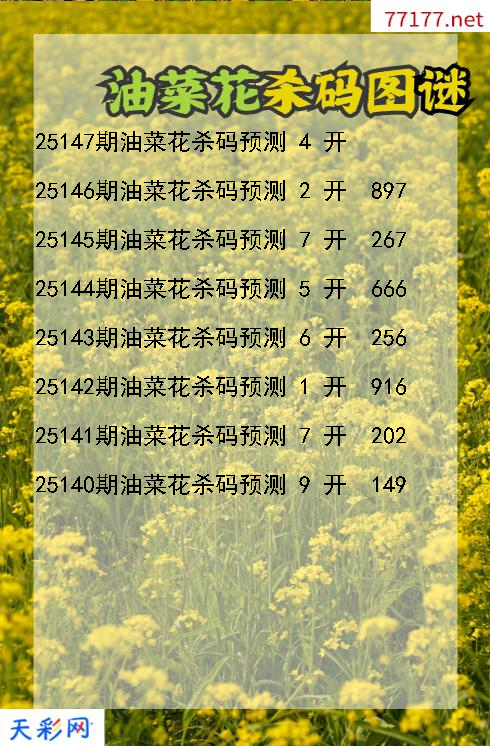 第25146期油菜花福彩3d杀码图谜