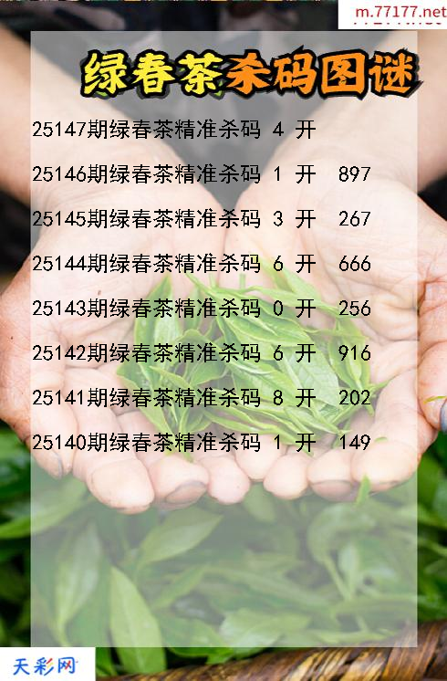 第25146期福彩3d绿春茶杀码图谜