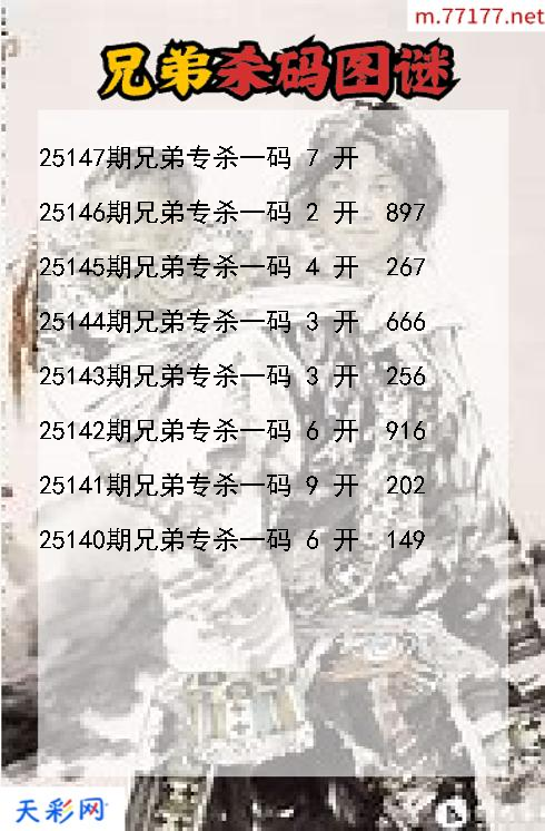 兄弟第25146期3d杀码图谜