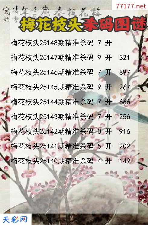 梅花枝头25147期3d杀码图谜