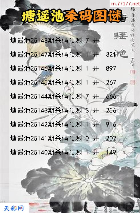 第25147期塘遥池福彩3d杀码图谜